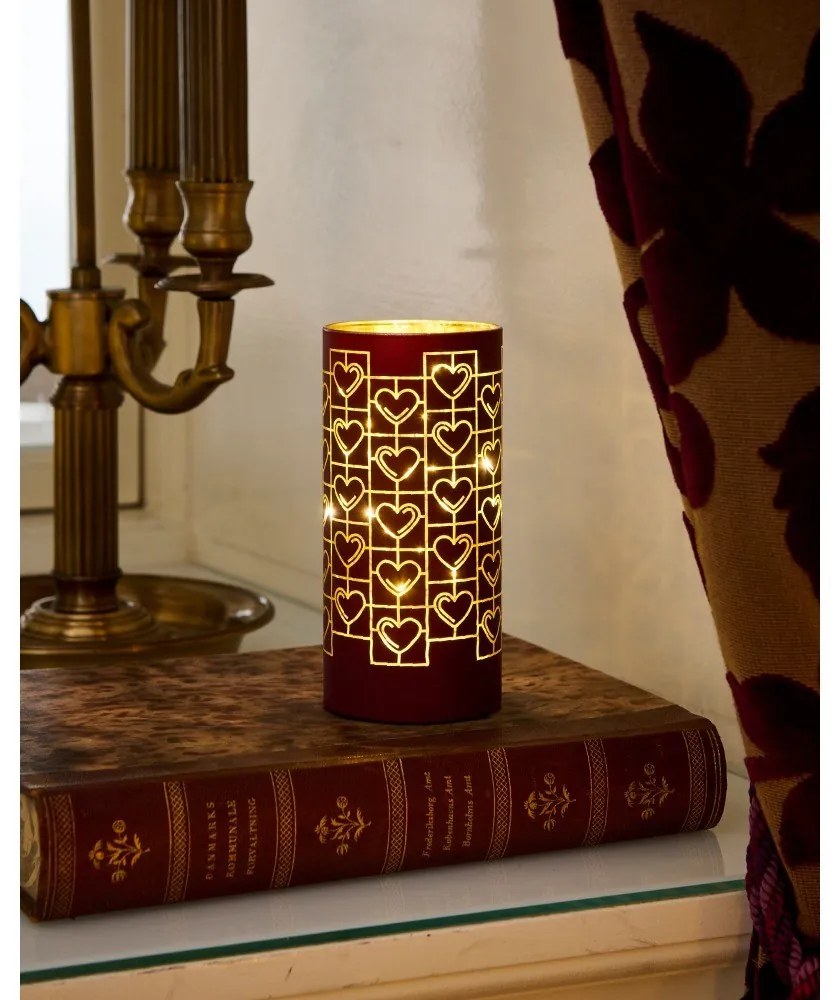 Vínovočervená svetelná dekorácia ø 7 cm Frida – Sirius