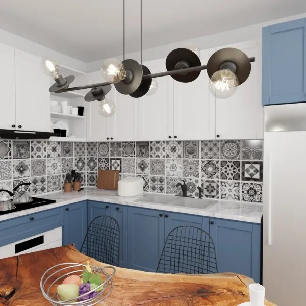 Luster na lanku TOKEN 6xE27/15W/230V čierna