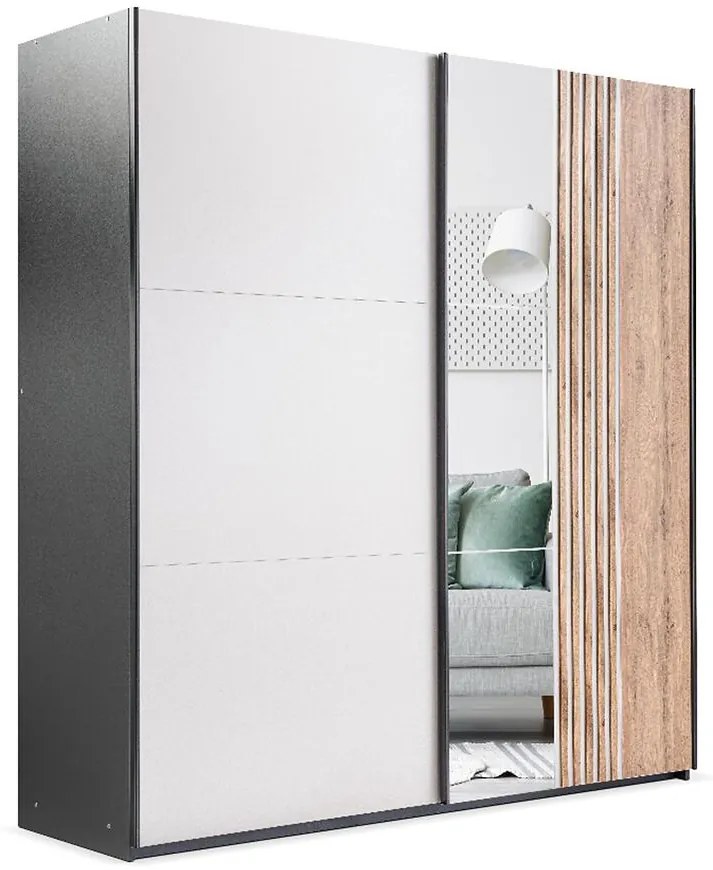 Skriňa Evora 203 Kašmír / Čierna / Dub Wotan