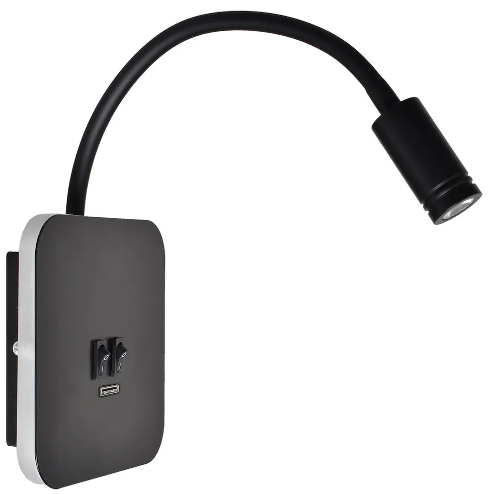 Nástenné LED svietidlo Base1, 1x LED 8+2w, 4000k, b, vypínač