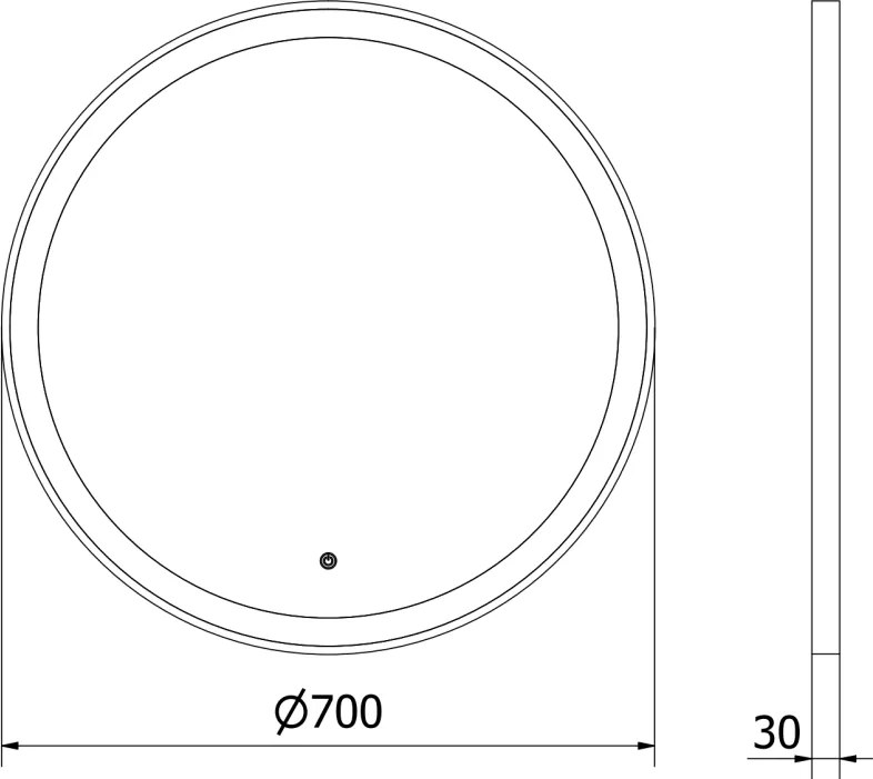 Mexen Esso, okrúhle LED podsvietené kúpeľňové zrkadlo 70 cm, 6000K, vykurovacia podložka proti zahmlievaniu, zlatý rám, 9825-070-070-611-50