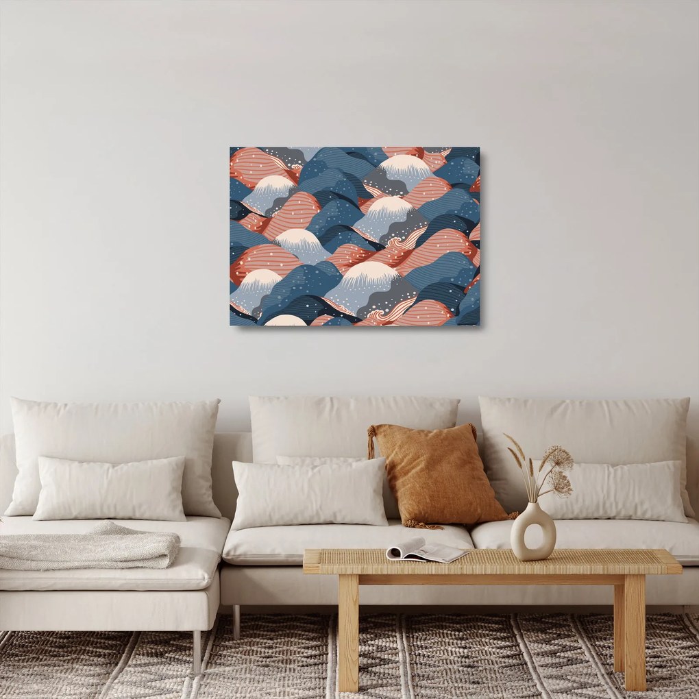 Sklenený obraz - Japonské vlny (70x50 cm)