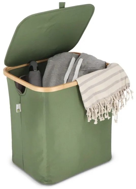 Kôš na bielizeň NOLVIO 50 L, zelený