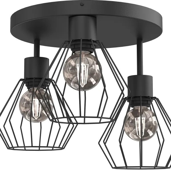 Stropné svietidlo PARKLA 3xE27/15W/230V čierna
