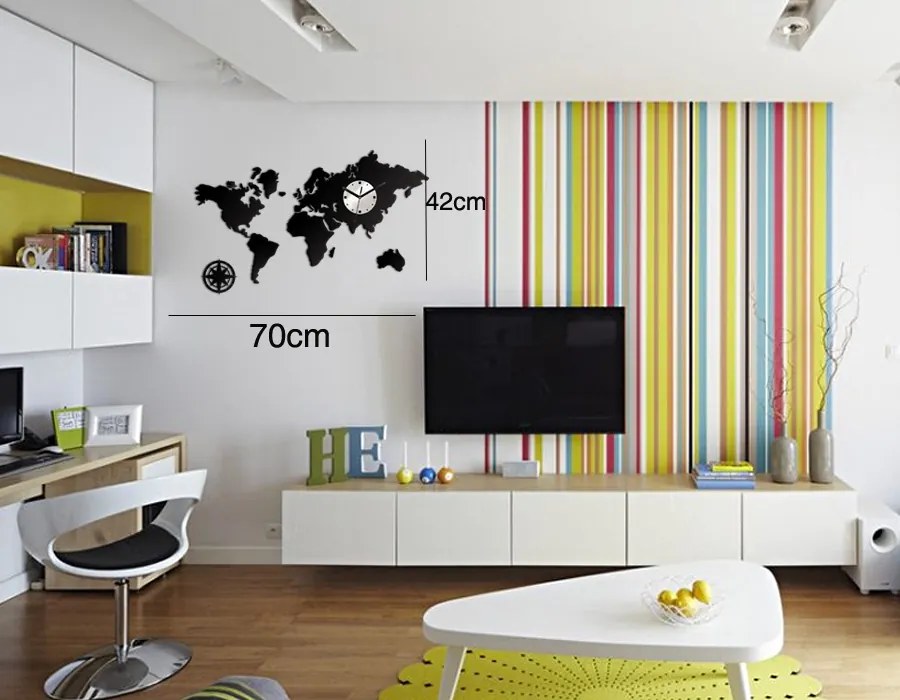 Moderné nástenné hodiny WORLD