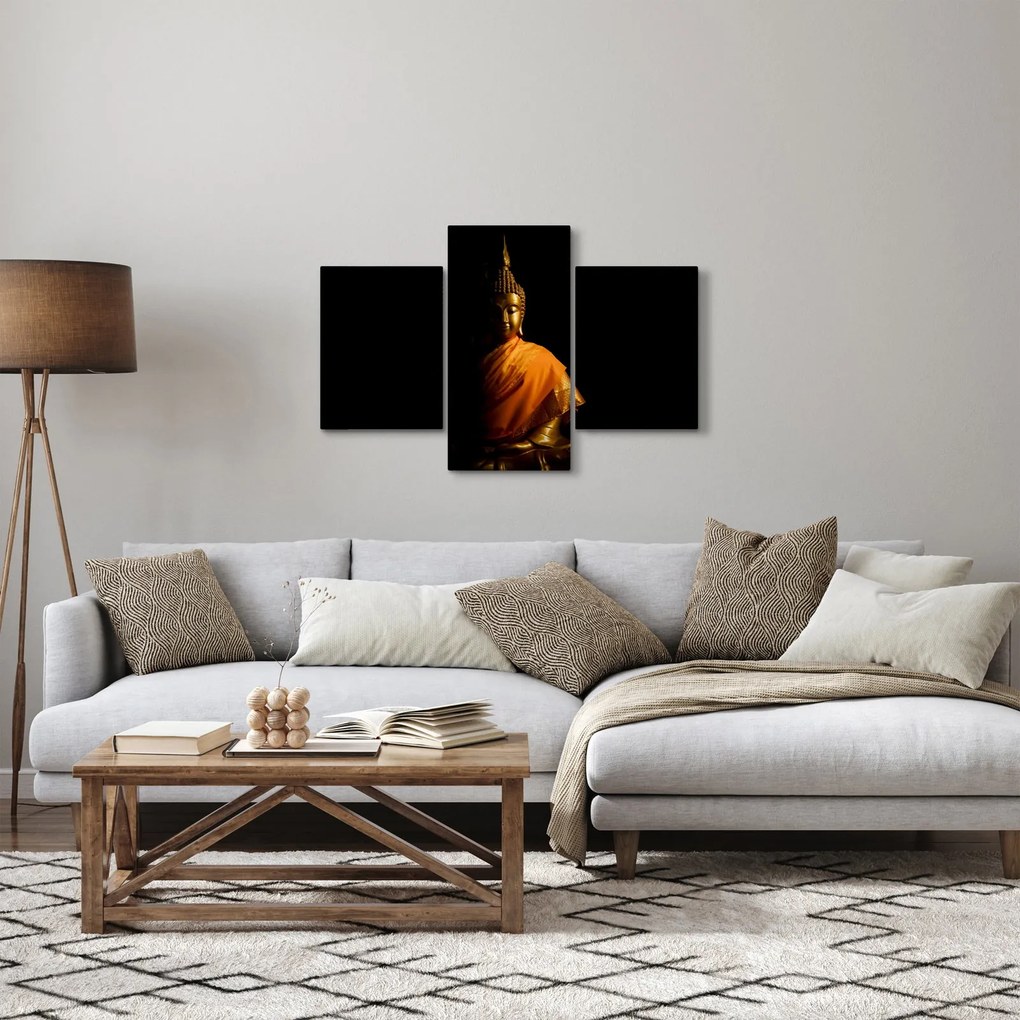 Obraz - Zlatá socha Budhu (90x60 cm)