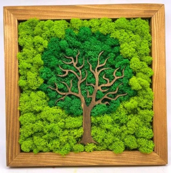 Machový obraz Strom 25x25 cm