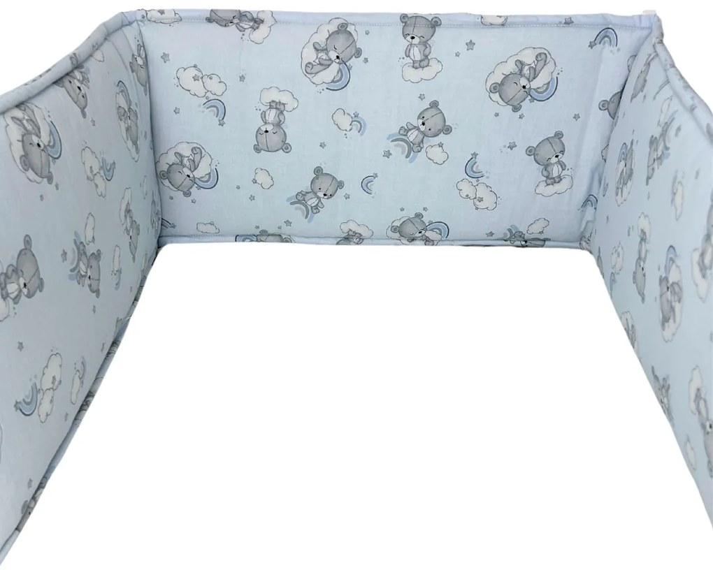 INTERMEDIC SK - Mantinel do postieľky Macko - modrá 180x30 cm