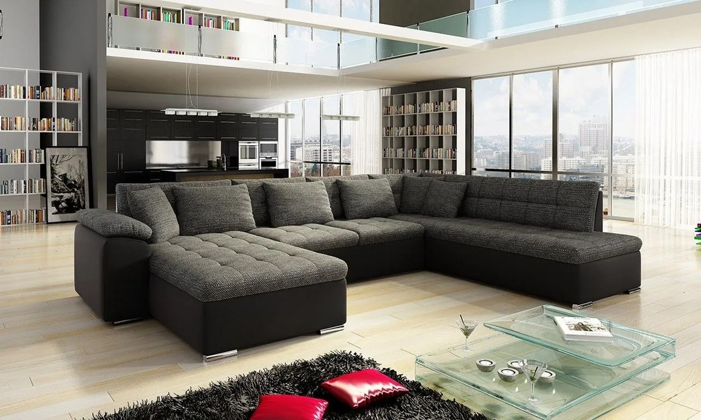 Rohová sedacia súprava Tony Bis, Dostupné poťahy: Nazar 225.02, Strana: Pravá - U