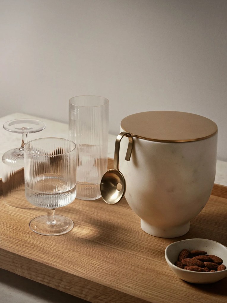 Ferm Living Poháre na víno Ripple Clear 270 ml – set 2 ks