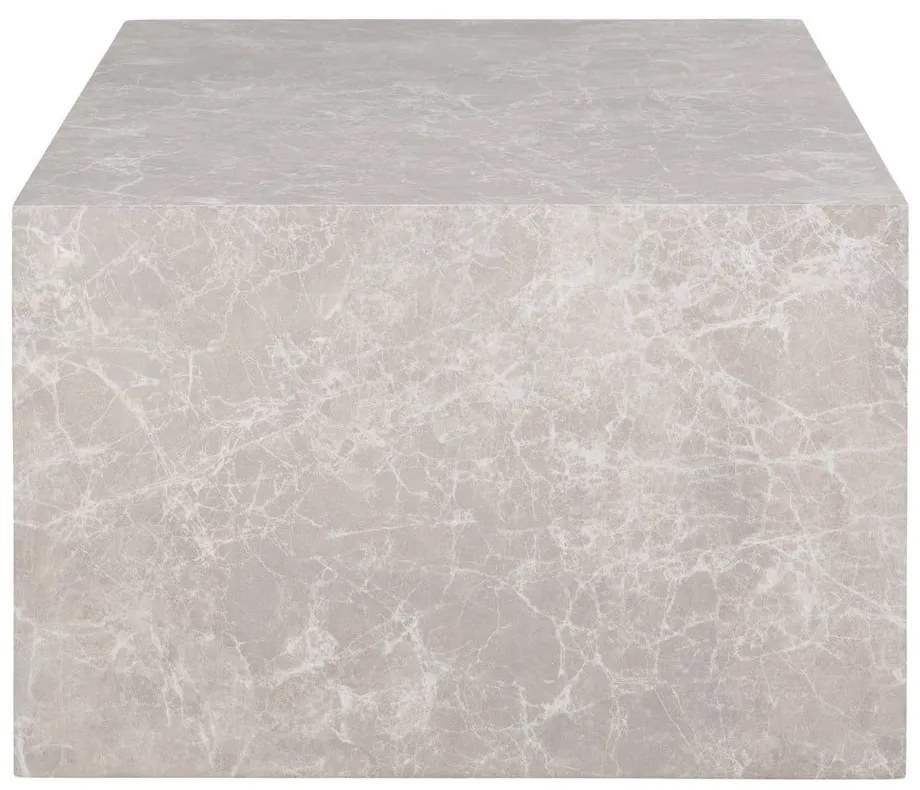 Béžový konferenčný stolík v dekore mramoru 60x80 cm Prague – House Nordic