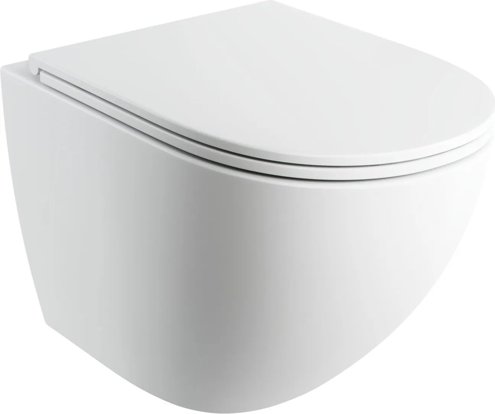 Omnires Ottawa wc misa s pomaly sa sklápajúcim sedadlom závesné bez oplachovacieho kruhu biela matná OTTAWACMWBM