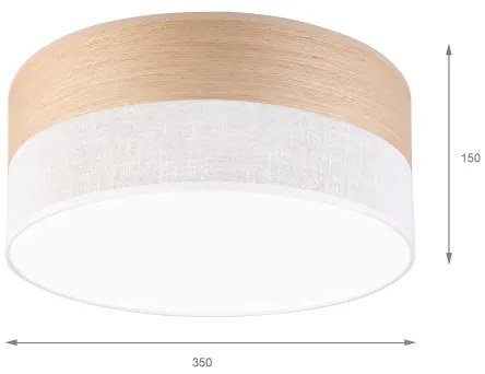 LED Stropné svietidlo SIRJA WOOD LED/20W/230V pr. 35 cm biela/dub