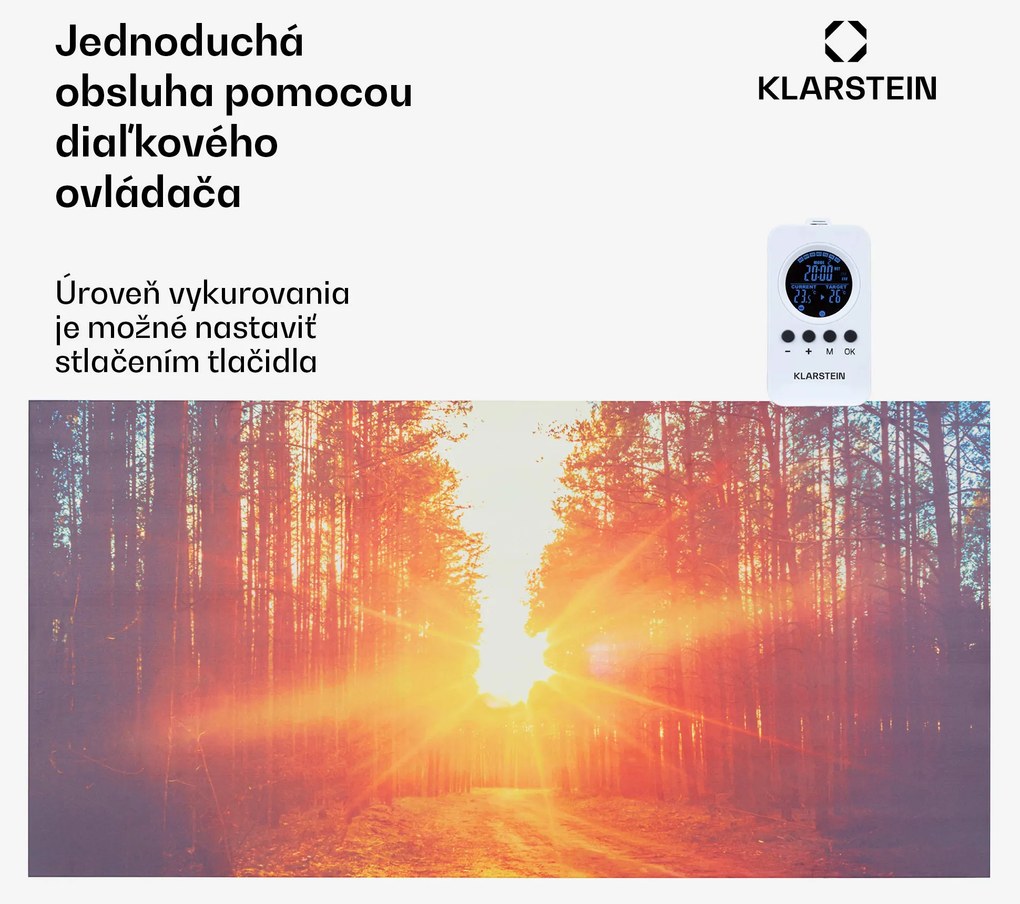 Klarstein Wonderwall Air Art Infinite, infračervený ohrievač, 120 x 60 cm, 720 W, na stenu, obraz, diaľkový ovládač