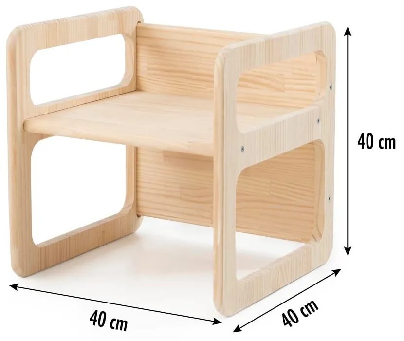 Detské stoličky z borovicového dreva v sade 2 ks Montessori – Little Nice Things