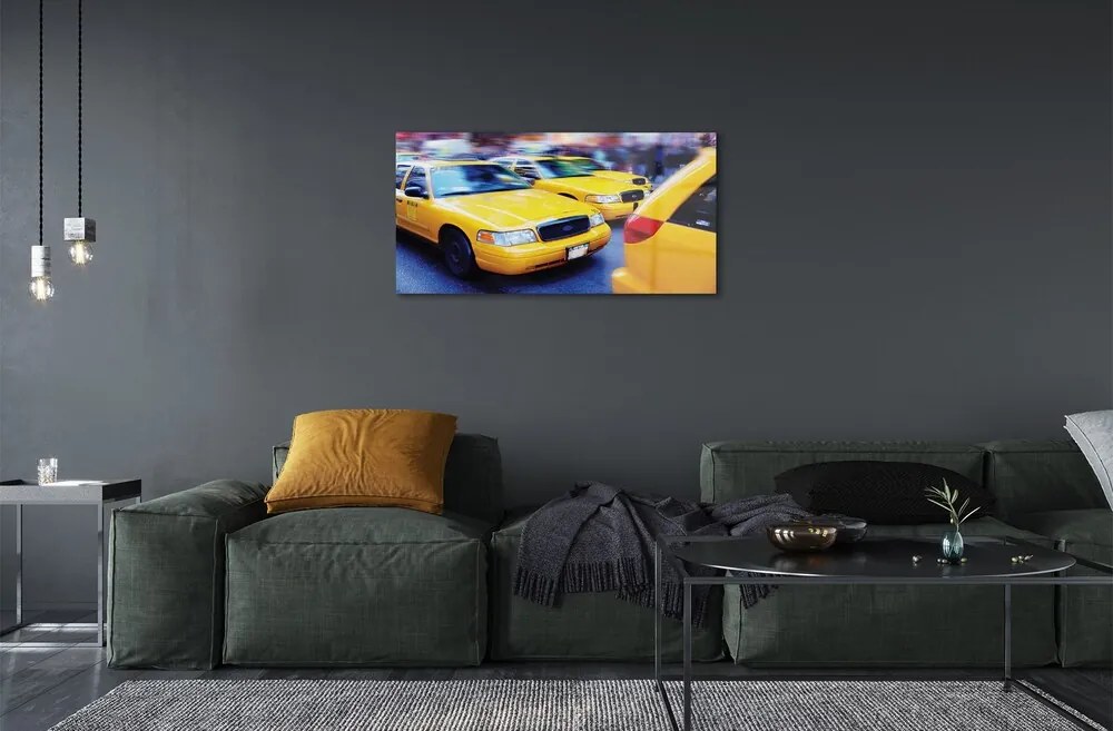 Obraz na skle Žltá taxi City 120x60 cm
