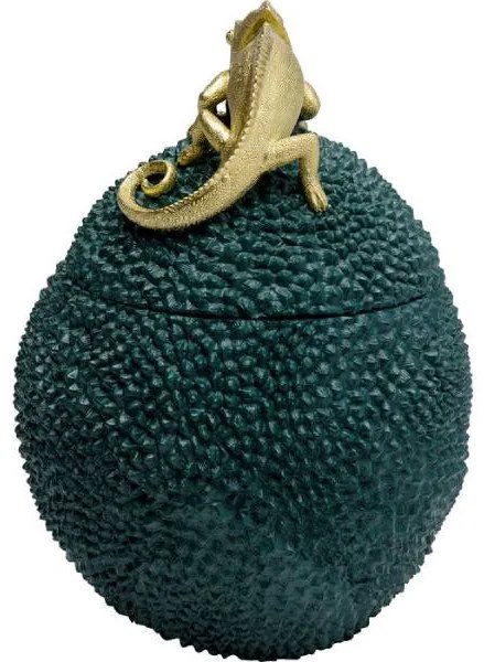 Chameleon dóza zelená/zlatá 34 cm