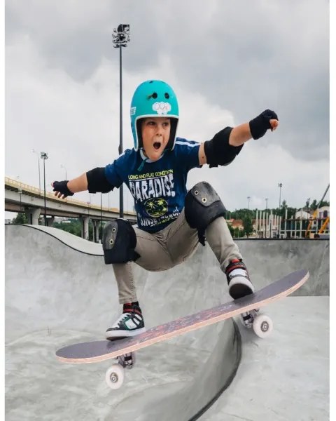 DREVENÝ SKATEBOARD LEV PRE DETI ABEC-5 KOLIESKA 50mm DĹŽKA 77 cm