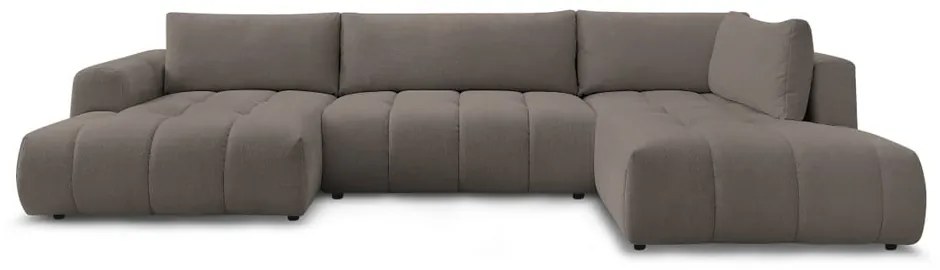 Taupe rozkladacia/s úložným priestorom rohová pohovka (pravý roh/do tvaru "U") Fuji – Bobochic Paris