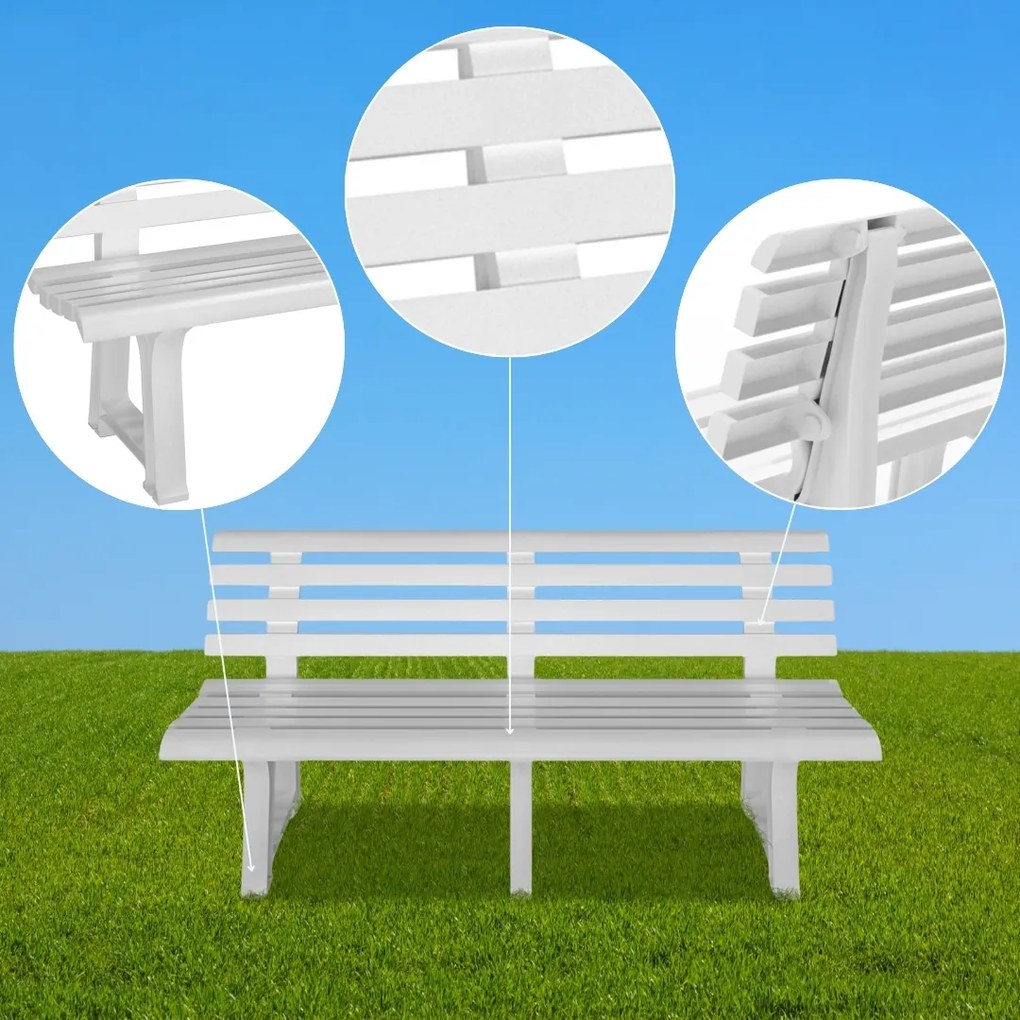 Záhradná lavica ORCHIDEA, 145x49x74cm, biela I.P.A.E-Progarden