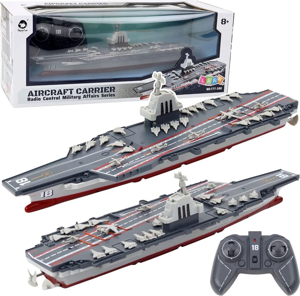 LEAN Toys Vojenská lietadlová loď na diaľkové ovládanie RC 1:1000