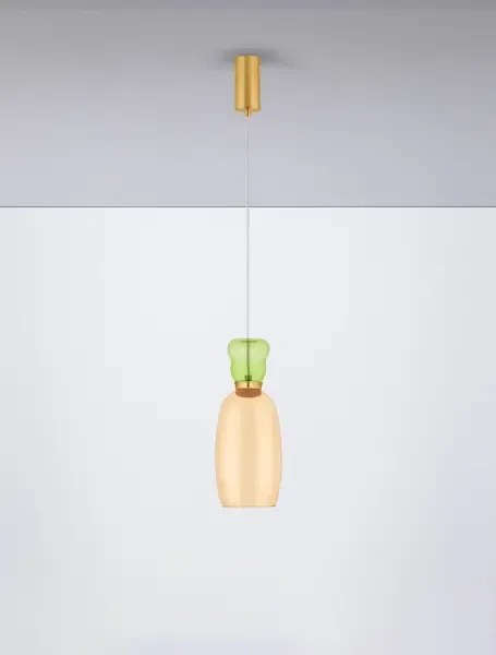 Dizajnový luster Pluma žltá