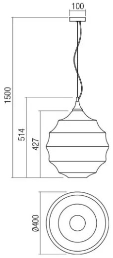 Redo 01-1846 - Luster na lanku SLAG 1xE27/42W/230V pr. 40 cm meď