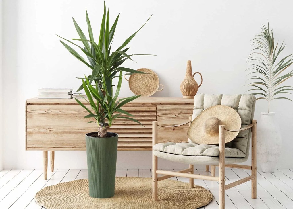 PLASTOVÝ KVETINÁČ URBANIKA ECO SADA 2KS 57X30 CM+46,6X25,5 CM ZELENÁ