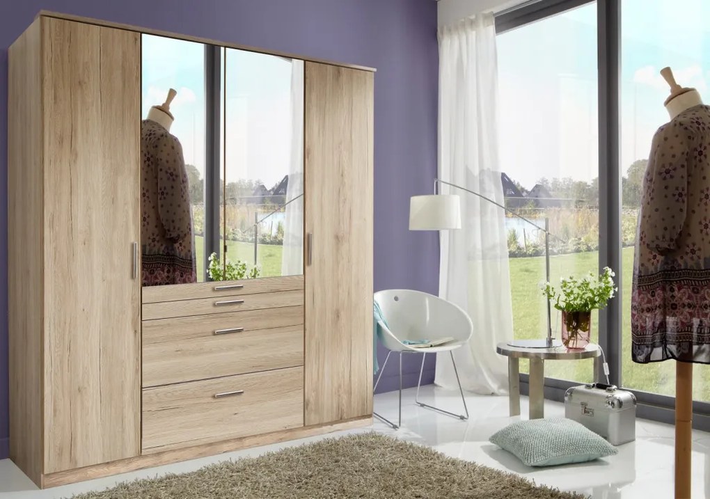 Šatníková skriňa Aachen, 180 cm, dub san remo