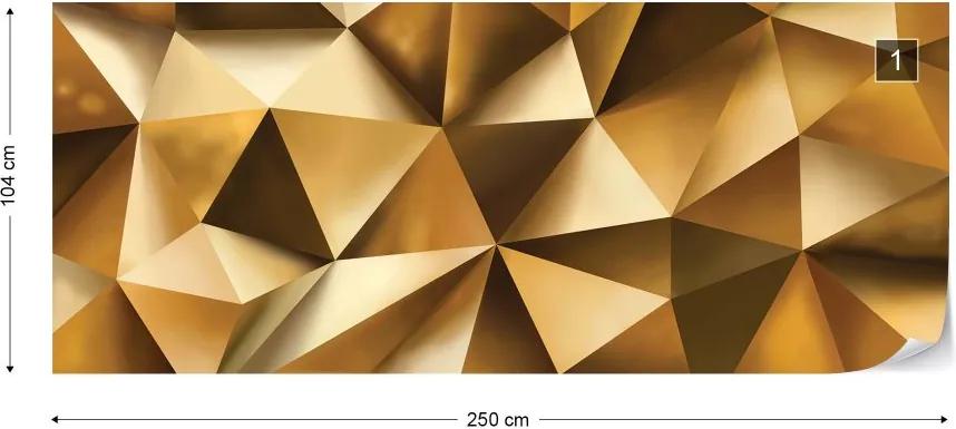 Fototapeta GLIX - 3D Gold Polygon  + lepidlo ZADARMO Vliesová tapeta  - 250x104 cm