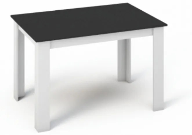 Jedálenský stôl Kraz 120x80 cm - biela / čierna