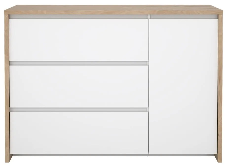 Biela/v prírodnej farbe komoda v dekore duba 119x84x48 cm Next – Tvilum