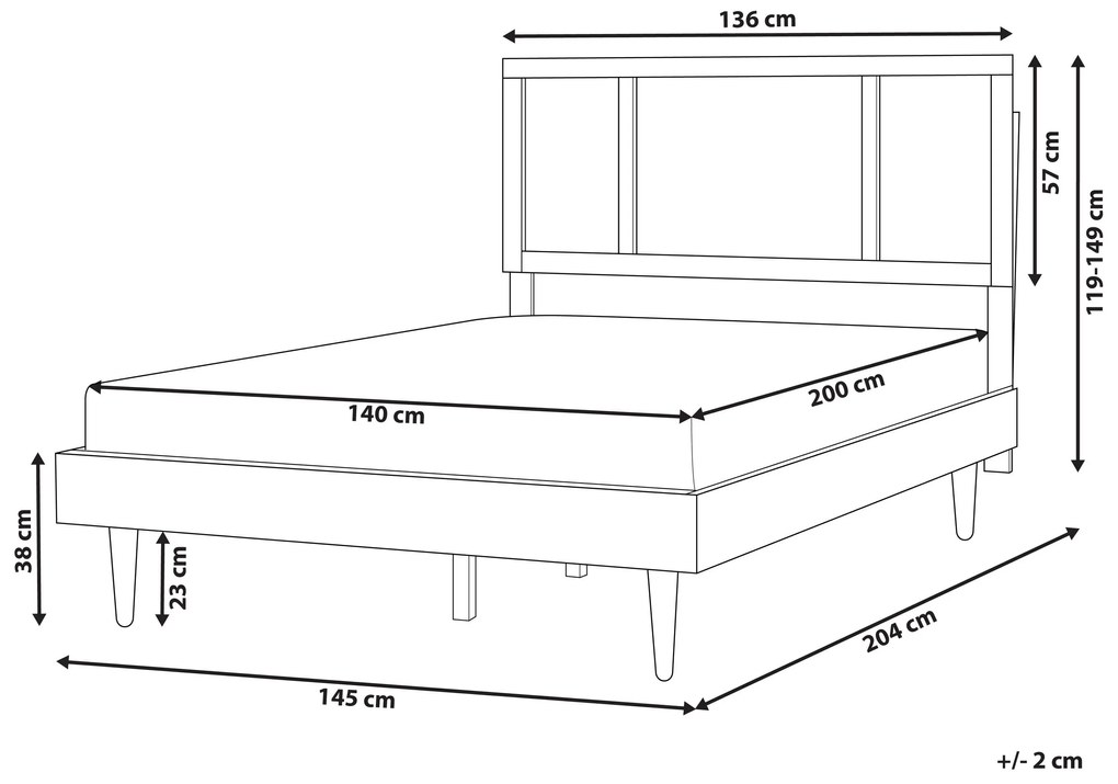 LED drevená posteľ 140 x 200 cm svetlé drevo AURAY Beliani