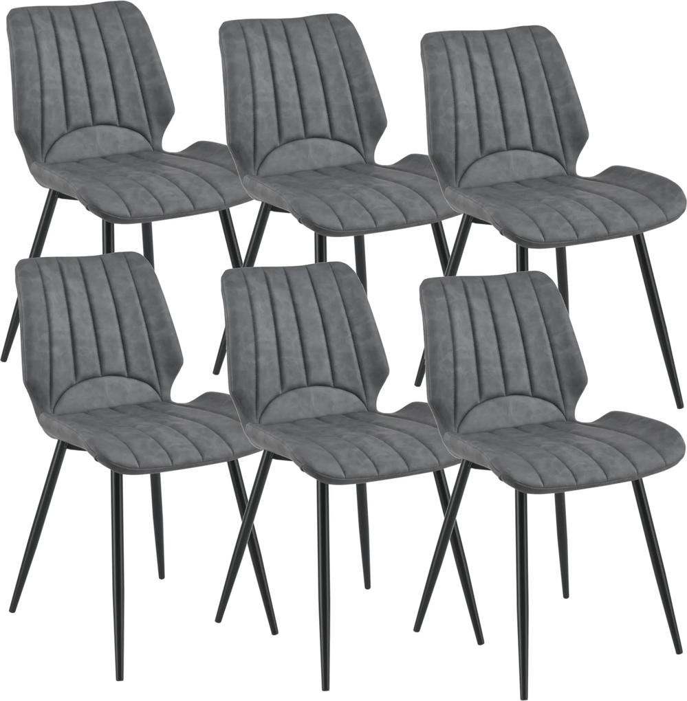 [en.casa] Jedálenská stolička 6 x AACM-9032 - koženka