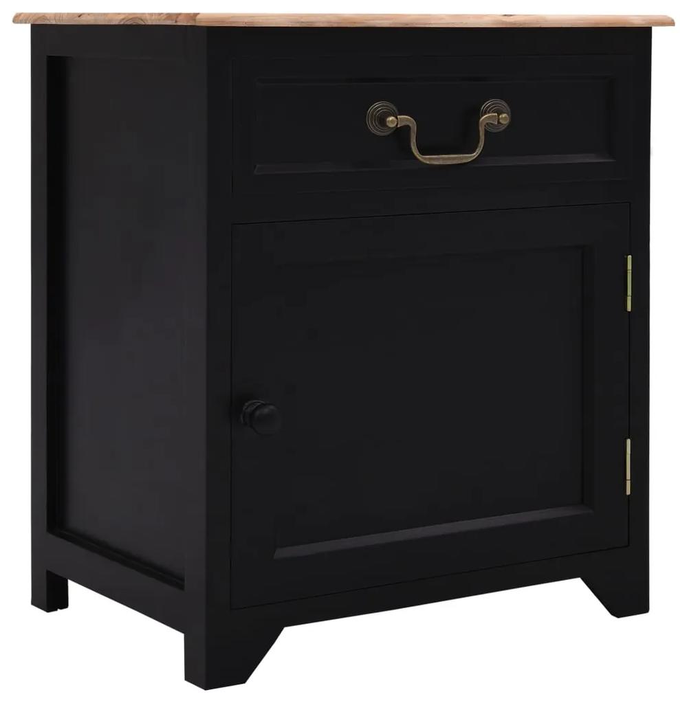 vidaXL Nočný stolík, čierno hnedý 40x30x50 cm, drevo paulovnie