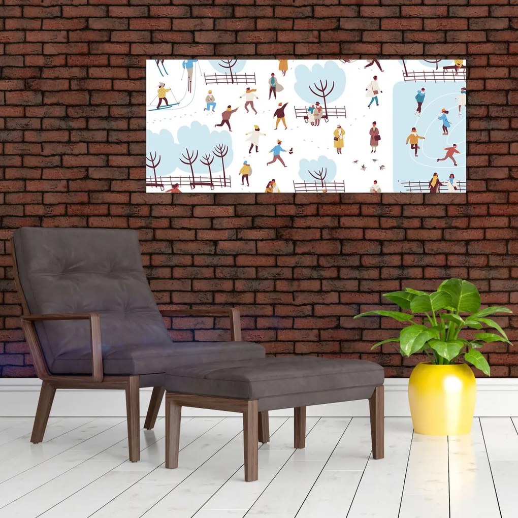 Obraz - Veselá zima (120x50 cm)