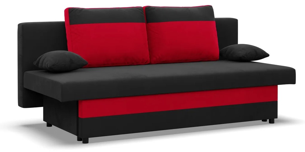 Veľká rozkladacia pohovka SONY model 2 Čierna/červená