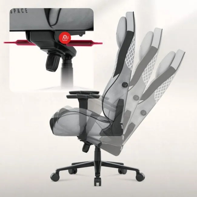 Zamatová herná stolička Force 8.3 Grey