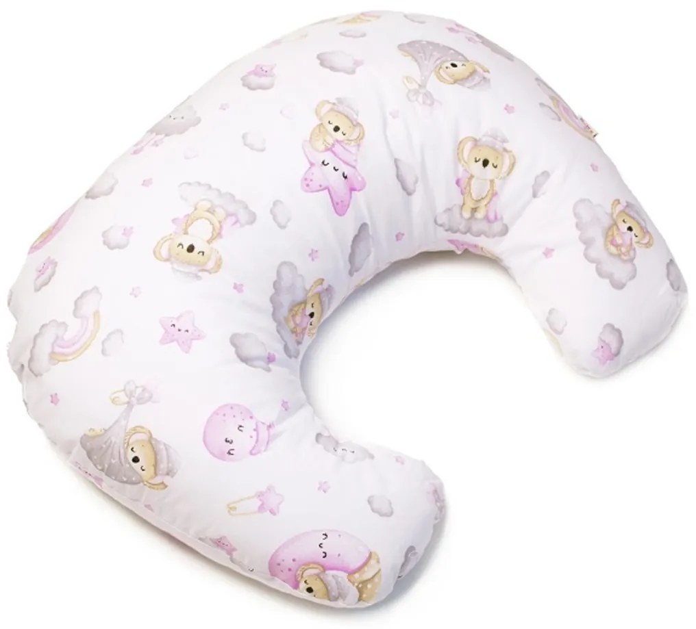 Bavlnený dojčiaci vankúš/podkova Baby Nellys, EPS guličky, Dreams Koala, ružový