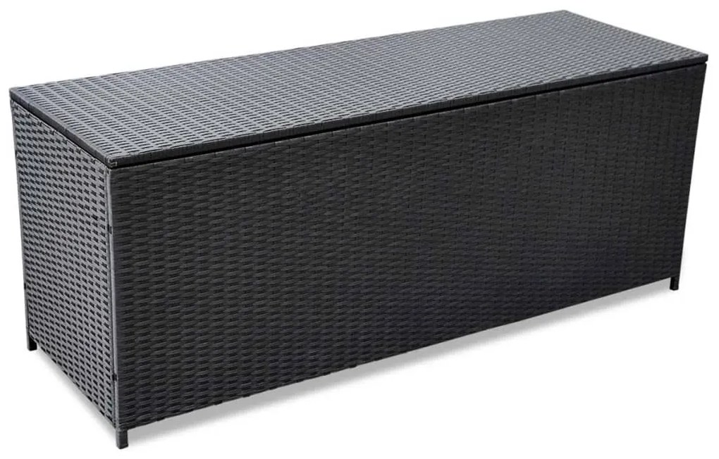 vidaXL Vonkajší polyratanový úložný box, čierny, 150x50x60 cm