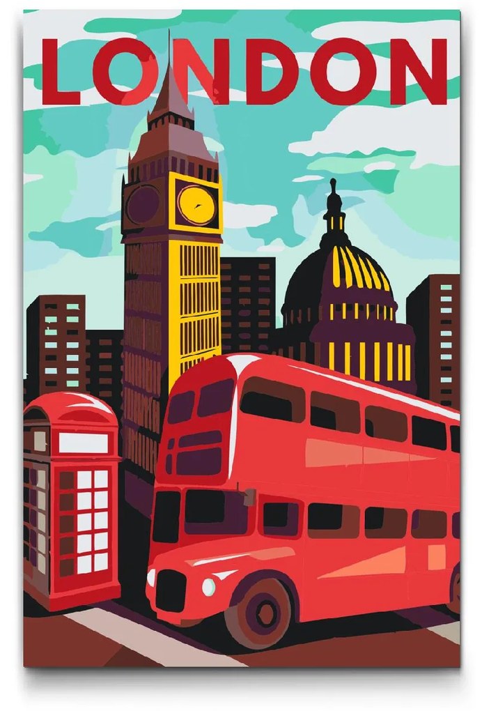 Gario Maľovanie podľa čísel Londýn, Veľká Británia 2 Rozmery: 60 x 80 cm, Rámovanie: S vnútorným rámom