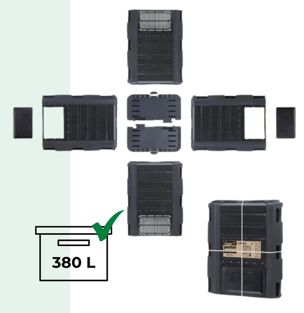 Kompostér COMPOGREEN 380 l, čierna Prosperplast