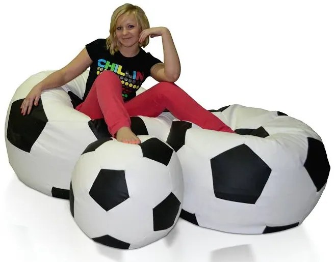Set sedacích vakov Futbal XXXL + XXL + L (biela + čierna). Vlastná spoľahlivá doprava až k Vám domov. 1054534