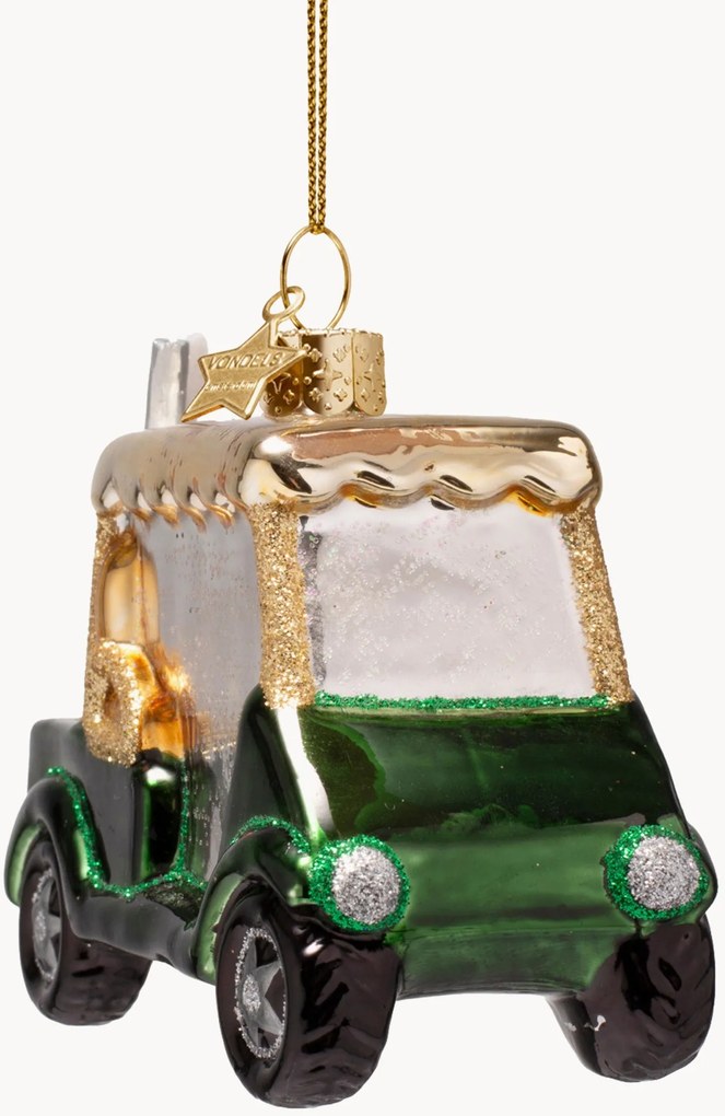 Ručne fúkaná vianočná ozdoba Golf Car