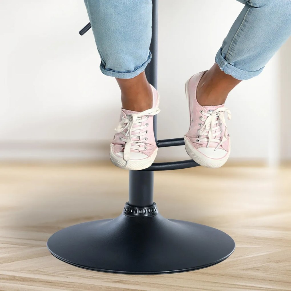 Barová stolička Solon - látka, čierny rám - modrá