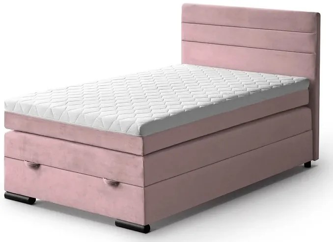 Kontinentálna boxspring posteľ LORA 200x120, modrá (mono 242)