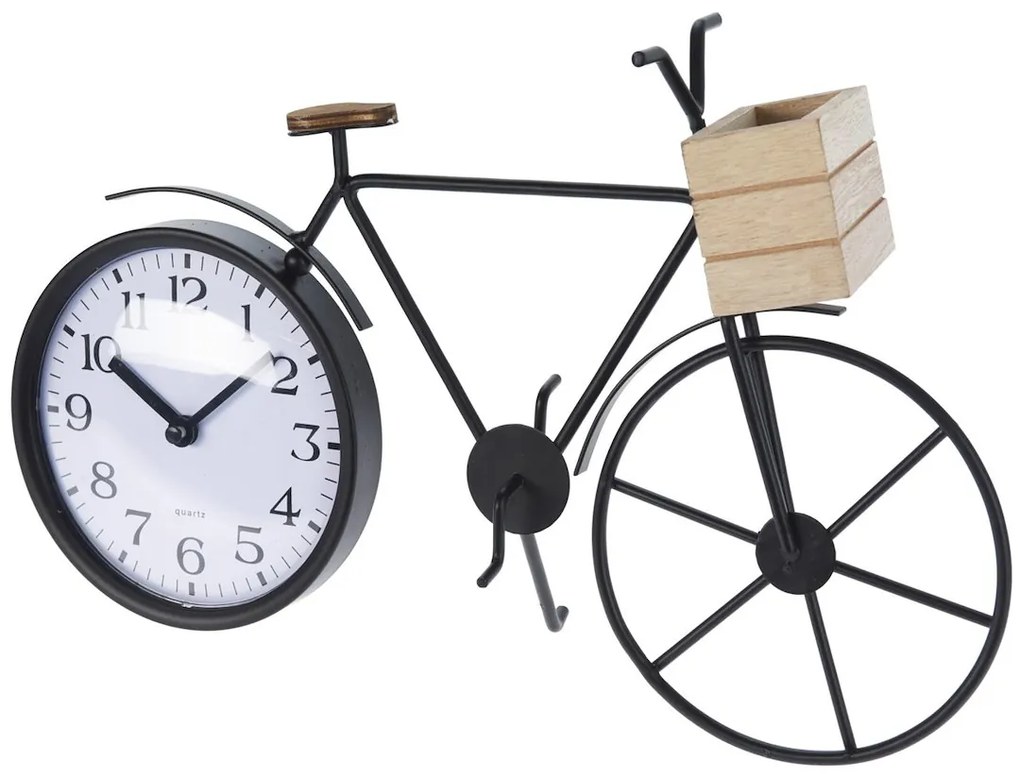 H&S Decoration Stolné hodiny Bicycle, čierna