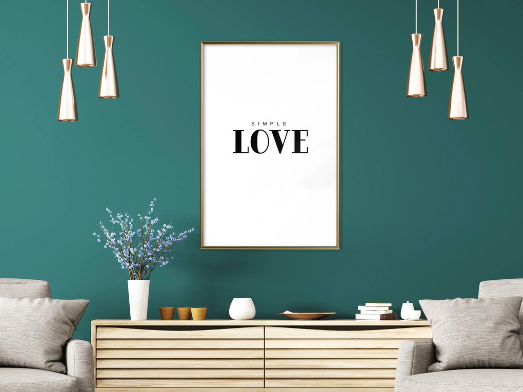 Artgeist Plagát - Simple Love [Poster] Veľkosť: 20x30, Verzia: Zlatý rám s passe-partout