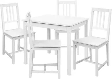 OVN jedálenský set IDN 4483 stôl+4 stoličky biely lak
