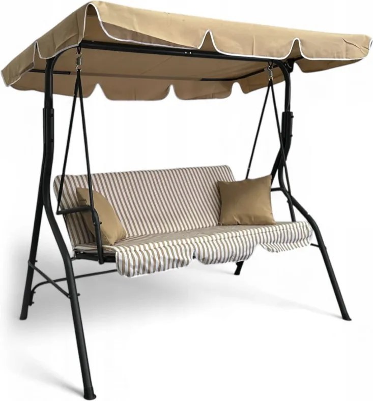 Záhradná hojdačka pre 3 osoby – béžová